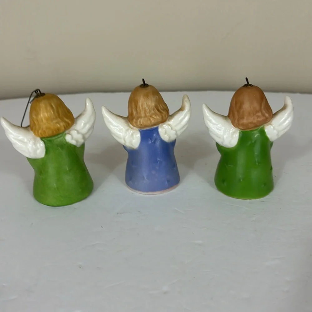 Lot of 3 Goebel Annual Angel Bell Christmas Ornaments 1984-1986 TMK-6